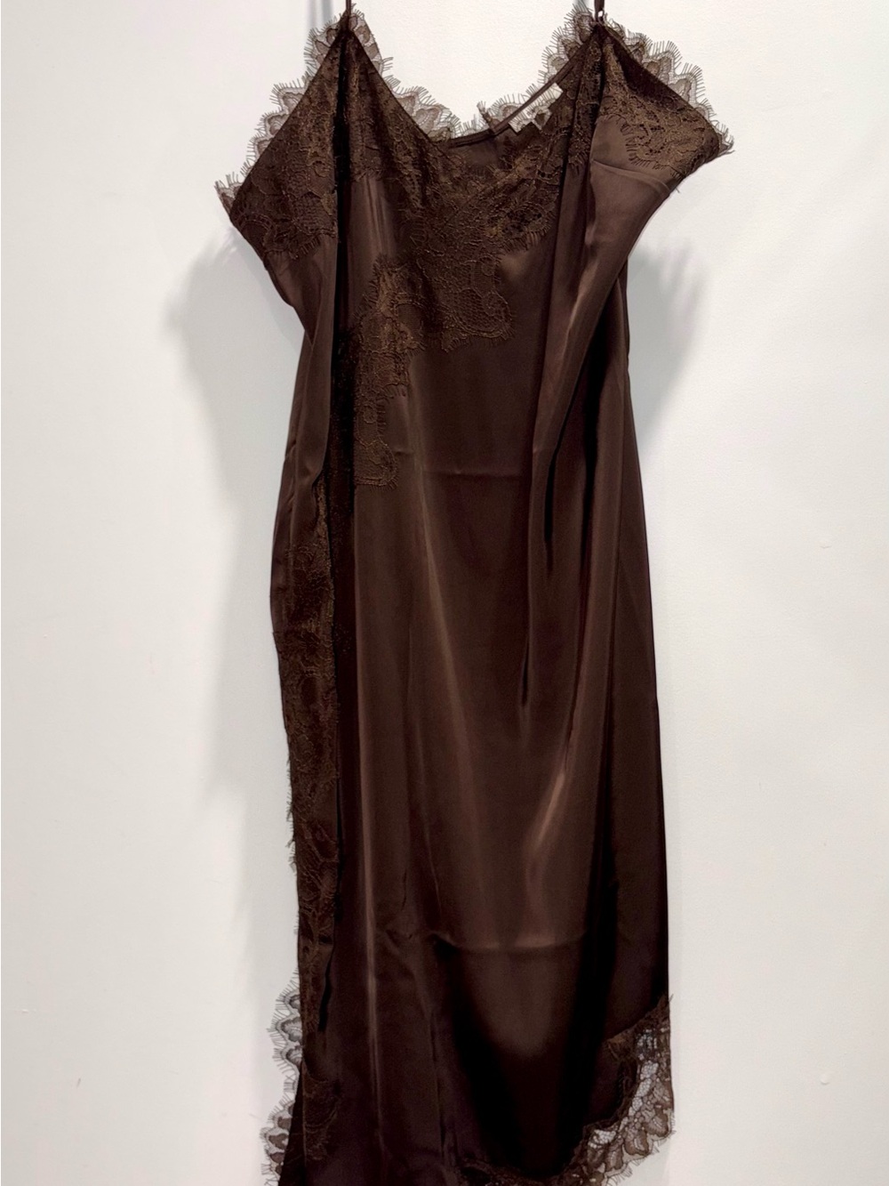 RW&CO. Black Satin Lace-Trim Slip - Picture 4 of 6
